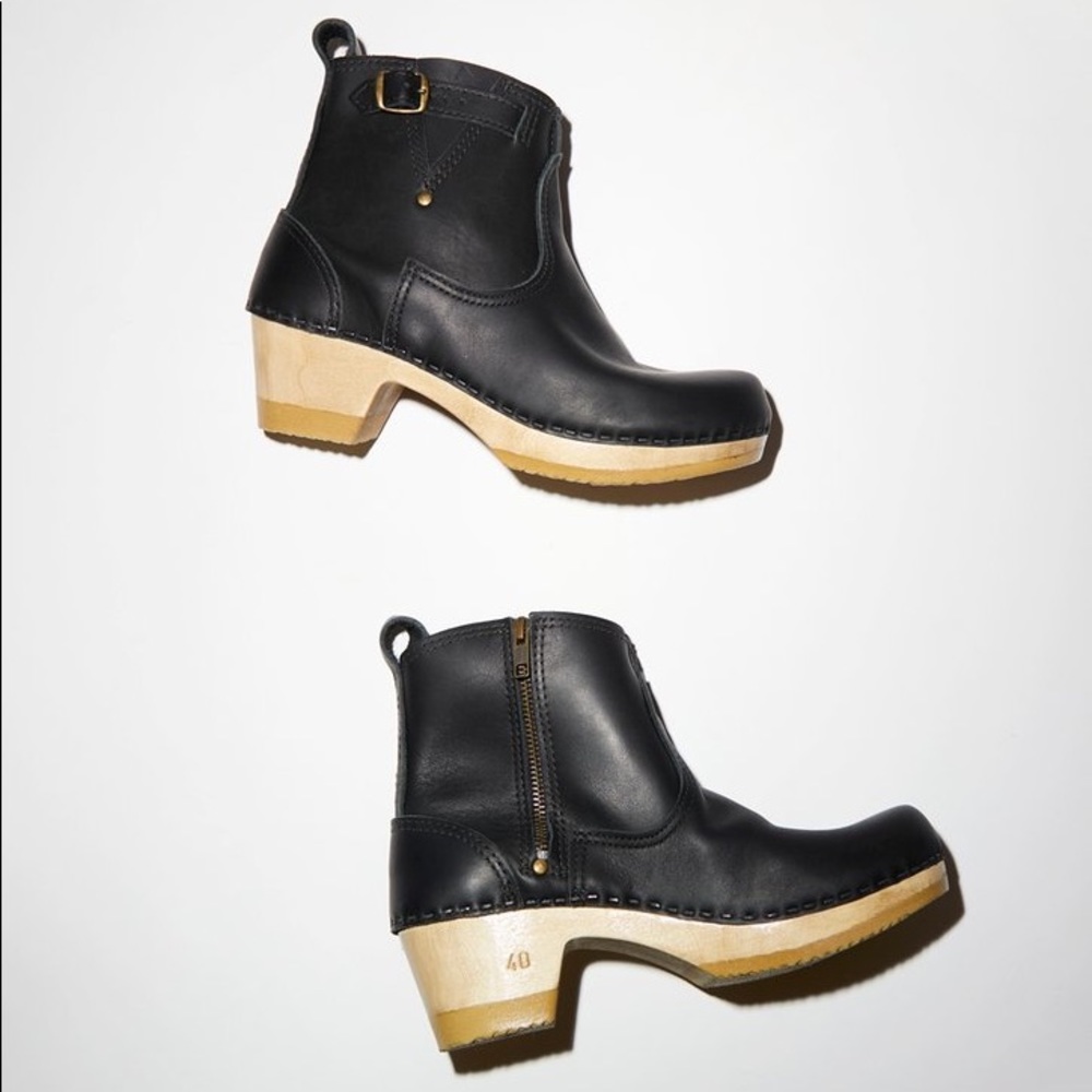 Perfect No.6 Clog Buckle Boot Mid Heel Size 40